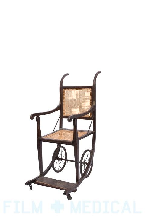 Period wood wicker wheelchair